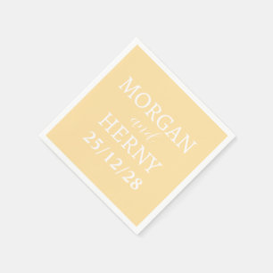Personalisierte Einfache, moderne Minimalhochzeit Serviette