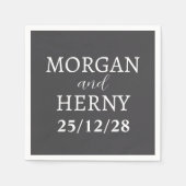 Personalisierte Einfache, moderne Minimalhochzeit Serviette (Vorderseite)