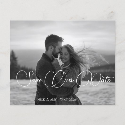 Personalisierte Einfache moderne Winterhochzeitkar (Vorderseite)