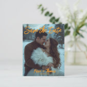 Personalisierte Einfache moderne Winterhochzeitkar (Stehend Vorderseite)