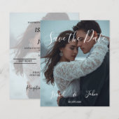 Personalisierte Einfache moderne Winterhochzeitkar (Vorne/Hinten)