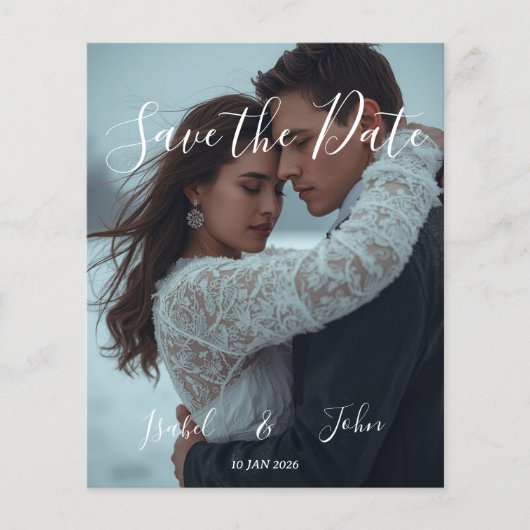 Personalisierte Einfache moderne Winterhochzeitkar (Vorderseite)