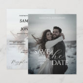Personalisierte Einfache moderne Winterhochzeitkar (Vorne/Hinten)