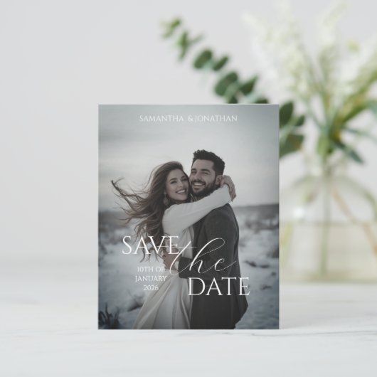 Personalisierte Einfache moderne Winterhochzeitkar (Stehend Vorderseite)