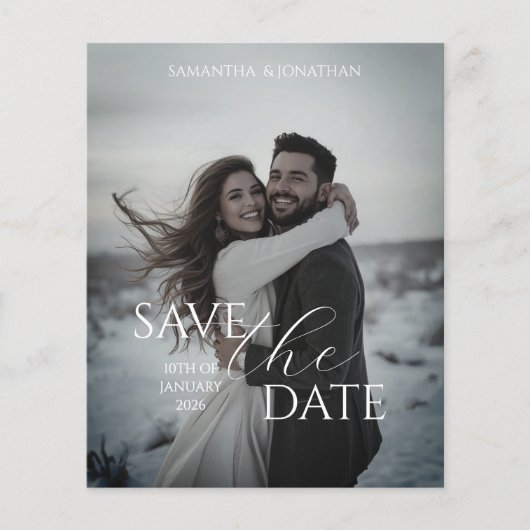 Personalisierte Einfache moderne Winterhochzeitkar (Vorderseite)