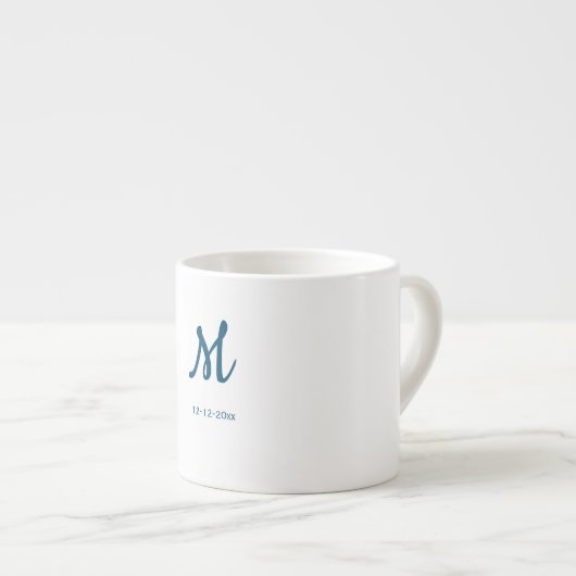 personalisierte einfache Monogramm fügen Sie Ihren Espressotasse (Vorderseite Rechts)