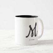personalisierte einfache Monogramm fügen Sie Ihren Zweifarbige Tasse (VorderseiteRechts)