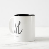 personalisierte einfache Monogramm fügen Sie Ihren Zweifarbige Tasse (Vorderseite Links)