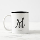 personalisierte einfache Monogramm fügen Sie Ihren Zweifarbige Tasse (Links)
