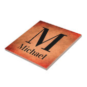 Personalisierte einfache monogrammierte Keramikfli Fliese (Seite)