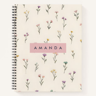 Personalisierte einfache Pastel Blume Motif auf Cr Notizblock