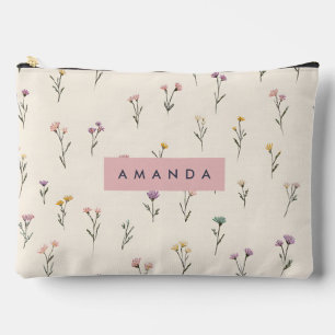 Personalisierte einfache Pastel Blume Motif auf Cr Zubehörtasche