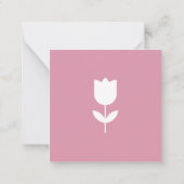 Personalisierte einfache rosa Blumenbeilage Mitteilungskarte (Rückseite)