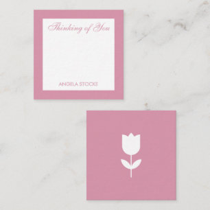 Personalisierte einfache rosa Blumenbeilage Mitteilungskarte