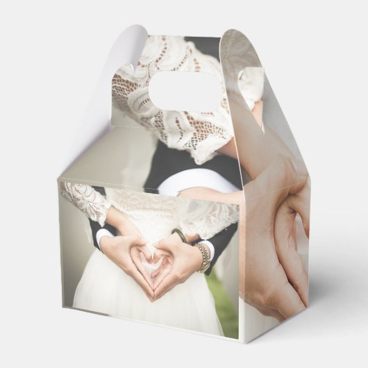 Personalisierte Einfache Script-Foto-Hochzeitsfeie Geschenkschachtel (Rückseite)