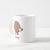 Personalisierte einfache süße Kaffeebohnen-Figur Kaffeetasse (Vorderseite Links)