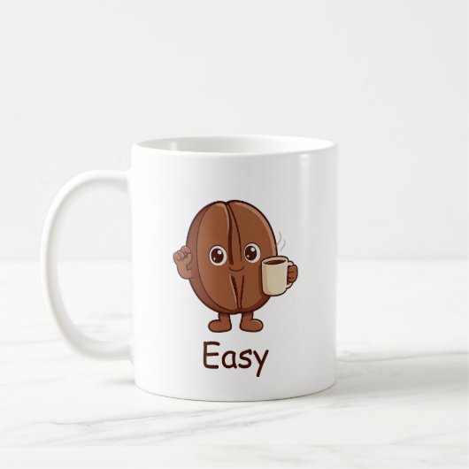 Personalisierte einfache süße Kaffeebohnen-Figur Kaffeetasse (Links)