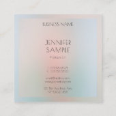 Personalisierte einfache Vorlage Elegante Pastellf Quadratische Visitenkarte (Rückseite)