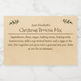 Personalisierte einfache Weihnachts-Brownies-Backm Lebensmitteletikett