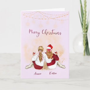 Personalisierte Einfache Weihnachtskarte für Freun Karte