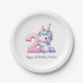 Personalisierte Einhorn 2. Pappteller (Vorderseite)
