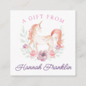 Personalisierte Einhorn-Geschenkmarke Begleitkarte (Vorderseite)