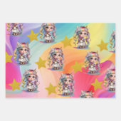 personalisierte Einhorn-Geschenkpackung zum 7. Geb Geschenkpapier Set (Vorderseite 3)