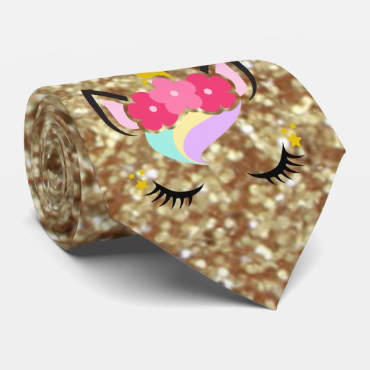 Personalisierte Einhorn Gold Mens Dress Krawatte (Gerollt)