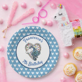 Personalisierte Einhorn-Herzpapierplatte Pappteller (Party)