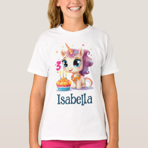 Personalisierte Einhorn-Mädchen-Geburtstagsfeier T-Shirt