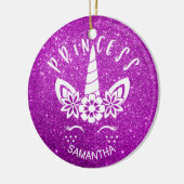 Personalisierte Einhorn-Prinzessin Weihnachten Keramik Ornament (Links)