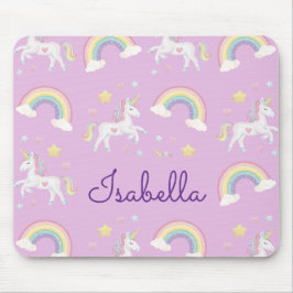 Personalisierte Einhorn-Regenbogenhaut Mousepad