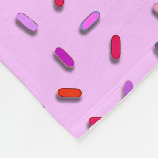 Personalisierte Einhorn- und Süßigkeiten mit Bow Fleecedecke (Ecke)