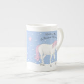 Personalisierte Einhorn Weihnachtsbone China Tasse (Vorderseite Rechts)
