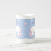 Personalisierte Einhorn Weihnachtsbone China Tasse (Vorderseite)
