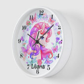 Personalisierte Einhornalleuchte Uhr (Winkel)