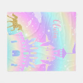 personalisierte Einhorndecke - Mädchen Einhorn Ges Fleecedecke (Vorderseite (Horizontal))