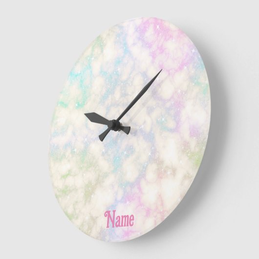 Personalisierte Einhornfarben Große Wanduhr (Winkel)