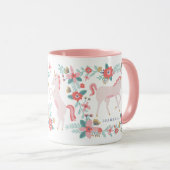 Personalisierte Einhornfelder Tasse (VorderseiteRechts)