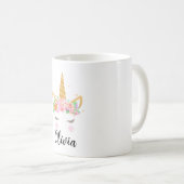 Personalisierte einhornige Tasse, Kindergeschenke Kaffeetasse (VorderseiteRechts)