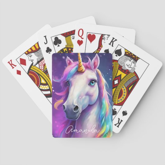 Personalisierte Einhornspeicher Spielkarten (Rückseite)