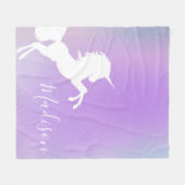 Personalisierte Einicorn Cotton Candy lila Stilvol Fleecedecke (Vorderseite (Horizontal))