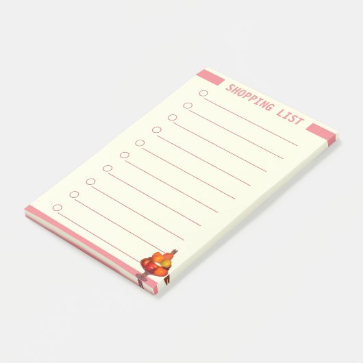 Personalisierte Einkaufsliste Post-it Klebezettel (angewinkelt)