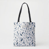Personalisierte Einkaufstasche Blue Leaf Tasche (Vorderseite)