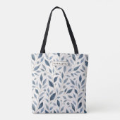Personalisierte Einkaufstasche Blue Leaf Tasche (Rückseite)