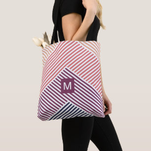Personalisierte Einkaufstasche mit Streifen-Kunstm Tasche