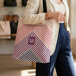 Personalisierte Einkaufstasche mit Streifen-Kunstm Tasche