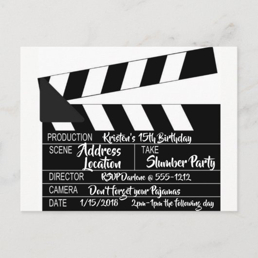 Personalisierte Einladung auf der Postkarte (Vorderseite)