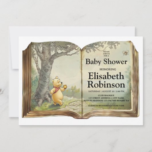 Personalisierte Einladung der Teddy Bärendusche (Vorderseite)