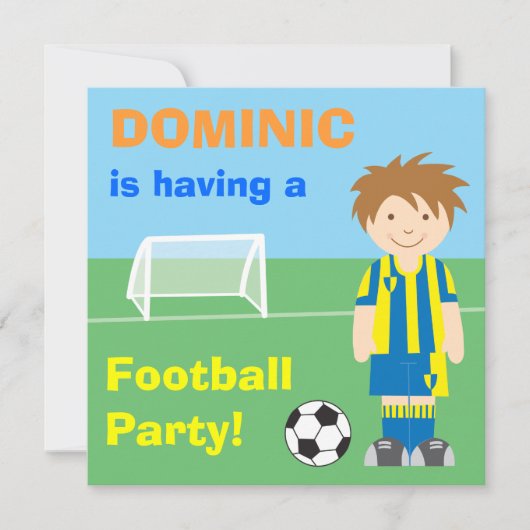 Personalisierte Einladung des Fußball-Party (Vorderseite)